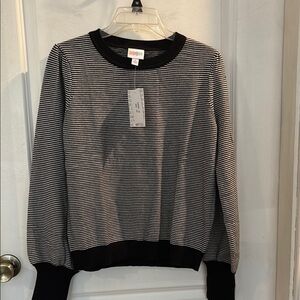 NWT Lularoe PIPER Black and White Striped Sweater